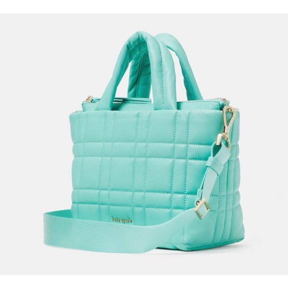 New Kate Spade Softwhere Quilted Leather Mini Tote Summer Rai with Dust bag - Picture 2 of 5